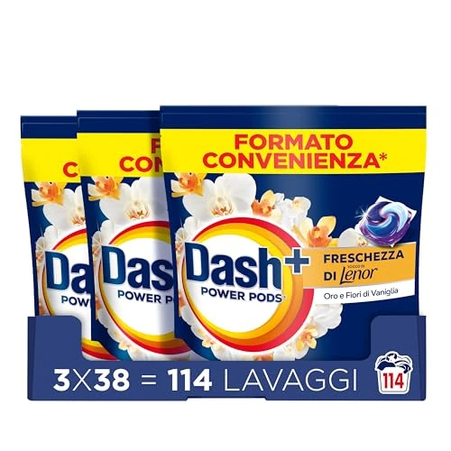 Offerta a tempo: Dash Power Pods Detersivo Lavatrice In Capsule, 114 Lavaggi (38x3) — 53% da 84,99 € a 39,99 €