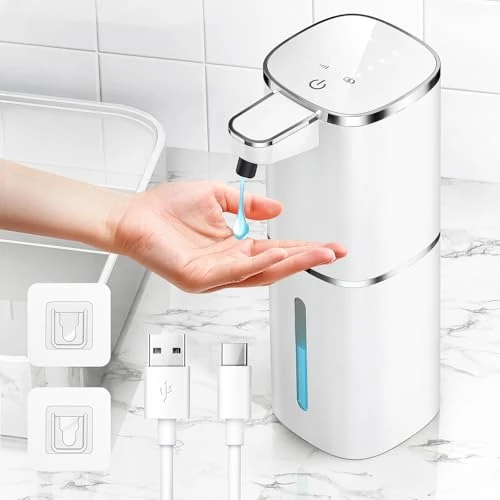 Offerta a tempo: Dispenser Sapone Automatico,400ml Dispenser Sapone Bagno a Muro Con Sensore Infrarossi,USB Ricaricabile,Impermeabile IPX5 Soap Dispenser Per Cucina Bagno - 43% da 29.99 € a 16.99 €