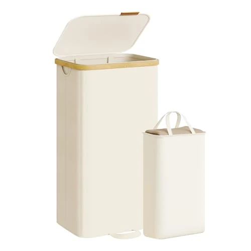 Oferta limitada: SONGMICS Cesto para la Colada con Tapa, Cesta para Ropa Sucia, Bolsa Interior Extraíble, Marco de Bambú, Lavandería Dormitorio, 100 L, Blanco Crema LCB531WD01 de 16.99 € a 16.99 € (ahorro 0.00%)