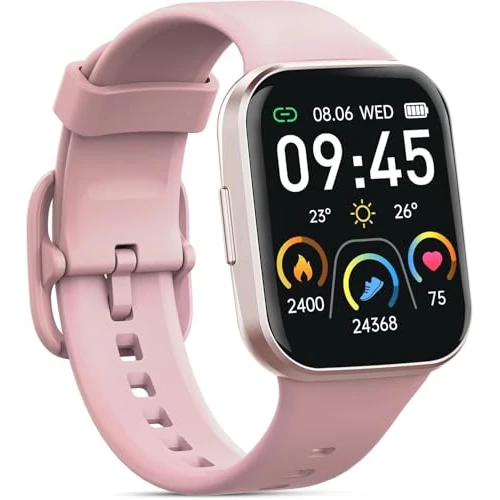 Smartwatch voor dames en heren, 1,69 inch HD smartwatch, 25 sportsmartwatch, IP68 waterdicht, slaaphartslagmeter, stappenteller, stopwatch, berichtenmeldingen, fitnesstracker voor Android en iOS