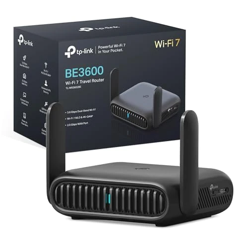 TP-Link TL-WR3602BE - Router WiFi 7 portátil BE3600 de Doble Banda, 2,5 G + Gigabit, VPN/WireGuard, Type-C, Modo Hotspot/Ap/Extender/Client, alimentable por Power Bank, 2 Antenas, casa/Viaje