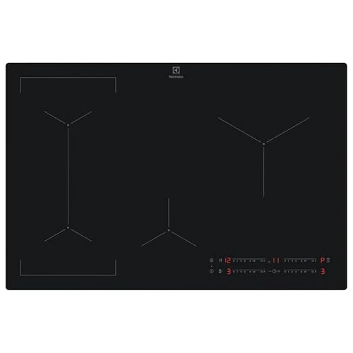 Electrolux EIV83443CT - Piano cottura induzione 80 cm, 4 zone flessibili con Bridge, Hob2Hood controllo cappa automatico, comandi touch slide, Stop&Go, vetroceramica nero, Serie 600