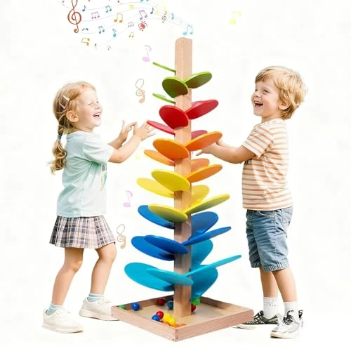 Giochi Bambini Montessori 30 Pezzi, Giochi in Legno Ecologico e Robusto, Arcobaleno 6 Colori, per Bambini da 3 Anni in Poi, Ideale come Regalo di Festa
