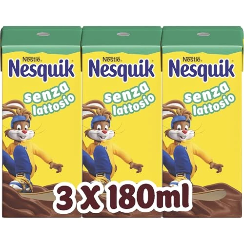 Offerta a tempo: NESQUIK Pronto da Bere Senza Lattosio Latte e Cacao, 8 Confezioni da 3 Brick da 180ml (1,62L) - 33% da 23.92 € a 15.93 €
