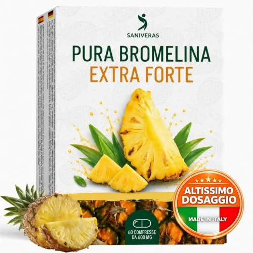 Offerta a tempo: BROMELINA FORTE 5000 + 2500 GDU, 60 Compresse, Pura Extra forte, Made in Italy - 19% da 9.85 € a 7.95 €