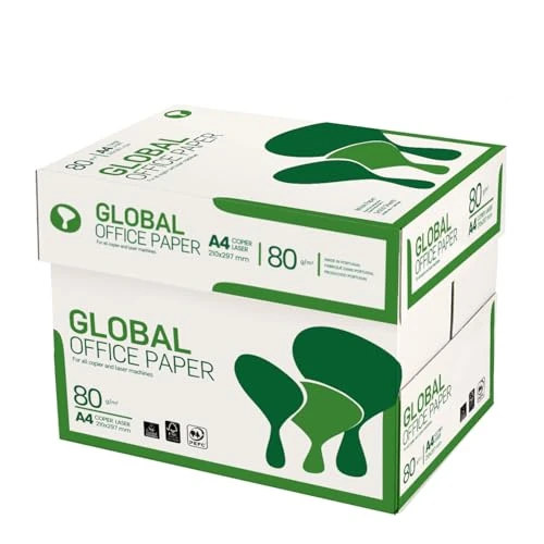 Offerta a tempo: GLOBAL OFFICE PAPER carta A4 per stampante - 80gr - confezione da 5 risme da 500 fogli l'una -Tot 2.500 fogli - Cartiera Navigator - Ideale per tutte le stampanti e fotocopiatrici - Bianco - 0% da 23.50 € a 23.50 €