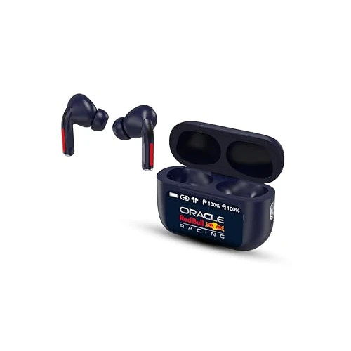 Oferta limitowana: Red Bull Racing słuchawki douszne Bluetooth RB-EB110 z redukcją szumów ANC, mikrofonem ENC, sterowaniem dotykowym 13 mm, etui do ładowania 300 mAh, USB-C, bezprzewodowe słuchawki douszne do muzyki z 168.37 zł na 168.37 zł (oszczędź 0.00