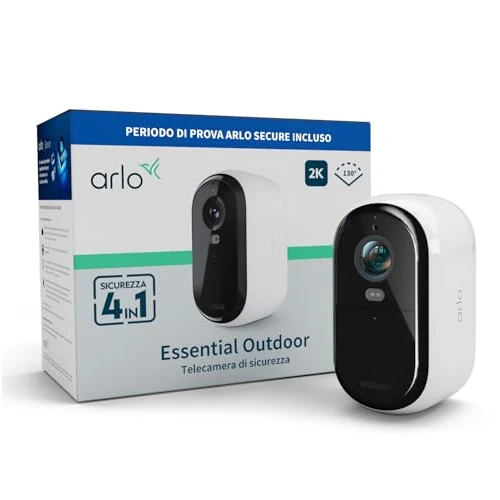 Zeitlich begrenztes Angebot: Arlo Essential 2 2K Akku Überwachungskamera Aussen WLAN, Kabellos, 2K HD Video, Farbnachtsicht, Licht, Bewegungsmelder, Sirene, 2-Wege Audio, mit Arlo Secure Plan Testzeitraum, weiß, 1 Kamera von 59.99 € auf 59.99 € (0.00% Rab