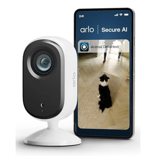 Zeitlich begrenztes Angebot: Arlo Indoor Überwachungskamera Innen, 1er Set, HD Video, 2-Wege-Audio, Bewegungsmelder, Kabelgebunden, Ideal Als Babyphone, Haustierkamera, Hausüberwachung + Arlo Secure Plan Testzeitraum, Weiß von 41.75 € auf 39.99 € (4% Raba