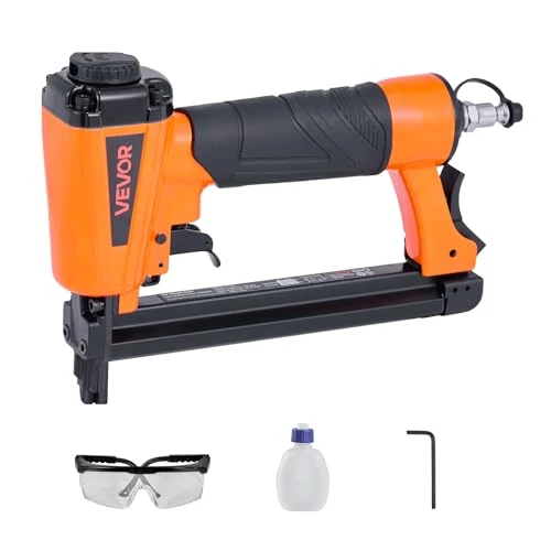Offerta a tempo: VEVOR Troncatrice Sparachiodi Pneumatica, per Tappezzeria Calibro 21 T50 per Punti Metallici da 10,8 mm della Serie 80, Graffettatrice Pneumatica da 70-110 PSI per Lavorazione del Legno, Tappezzeria - 0.00% da 30.90 € a 30.90 €