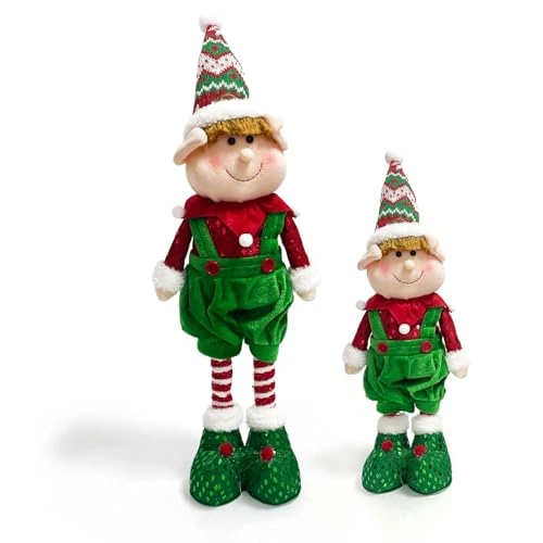 Himissy Large Christmas Elf Retractable Christmas Elves Male Female Christmas Elves Christmas Decorations for Homes Shops Restaurants Schools Offices (B1)