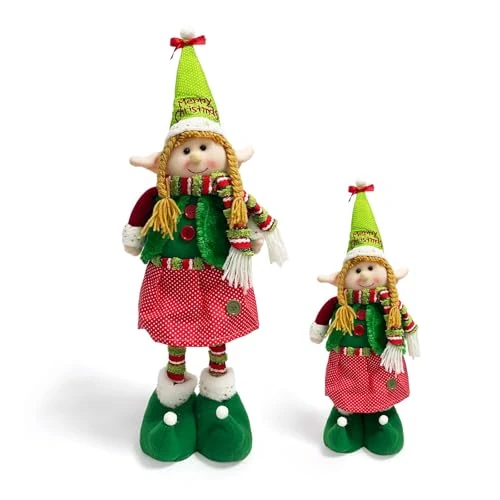 Tijdelijke aanbieding: Grote kerstelfen, uitschuifbare ondeugende kerstelfen, mannelijke en vrouwelijke kerstelfen, kerstdecoraties voor thuis, winkels, restaurants, scholen en kantoren (C2) van 17.99 EUR naar 17.99 EUR (korting 0%)