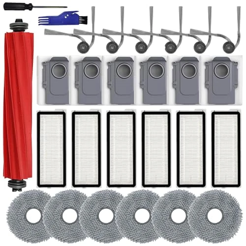 Zeitlich begrenztes Angebot: QV 35A Zubehör Set für Roborock QV 35A / QV 35S / QR 598 / QR 798 Roboterstaubsauger Ersatzteile, 1 Hauptbürste, 6 Filter, 6 Wischpads, 6 Seitenbürsten, 6 Staubbeutel, 2 Werkzeuge von 27.59 € auf 27.59 € (0.00% Rabatt)
