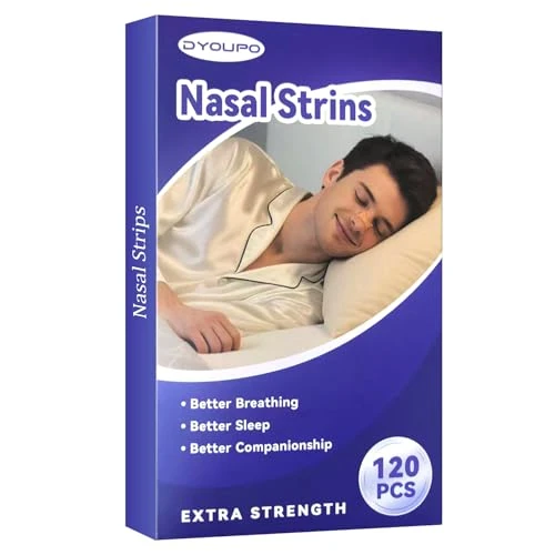 120 Pcs Tiras Nasales Antironquidos, Nasal Strips Parches Nasales Para Evitar Ronquidos, Tiras Nasales Anti Ronquidos para una Mejor Respiración al Dormir y Hacer Deporte (Púrpura)