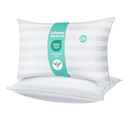 Limited offer: Lullabeau Pillow 50 x 70 cm Pack of 2, Soft Fluffy Pillows, Luxury Hotel Quality, Classic Pillows, Breathable and Skin, Washable, Ideal for Side, Back and Belly Sleepers from 62.99 EUR to 62.99 EUR (save 0%)