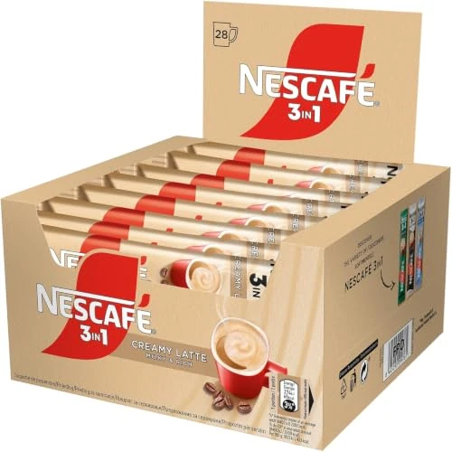 Offerta a tempo: NESCAFÉ 3 in1 Creamy Latte, Caffè Istantaneo Solubile con Latte, Gusto Morbido e Cremoso, 28 Bustine da 15 g - 56% da 22.75 € a 9.99 €