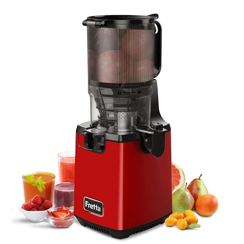 Offerta a tempo: Fretta Estrattore frutta e verdura, Estrattore di Succo Lento, 135mm,1.8L, Facile da Pulire, BPA Free, Motore Silenzioso, Funzione Inversione, Rosso - 44% da 179.99 € a 99.99 €