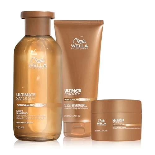 Offerta a tempo: Wella Professionals Ultimate Smooth Shampoo, Conditioner e Maschera - con Squalano e Omega 9 - Ristrutturante Capelli Secchi, Opachi e Crespi (250 ml, 200 ml e 150 ml) - 72% da 54.50 € a 15.20 €