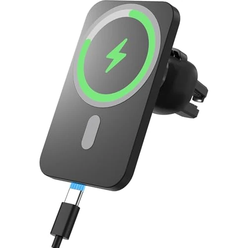 Bezprzewodowa ładowarka samochodowa 15 W szybkie ładowanie, magnetyczny uchwyt samochodowy na telefon komórkowy, [360° regulowana] bezprzewodowa magnetyczna ładowarka samochodowa do iPhone'a 16/15/14