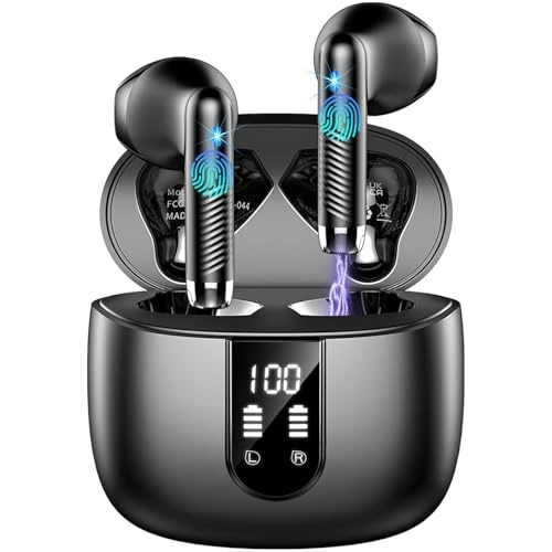 Tijdelijke aanbieding: Drsaec Bluetooth 5.4 hoofdtelefoon, 6D diepe bas in-ear hoofdtelefoon, draadloos, bluetooth, nieuwe 56 uur draadloze hoofdtelefoon met 4 ENC microfoons, ruisonderdrukking oordopjes, USB-C, IP7 van 34.13 € naar 34.13 € (0.00% korting