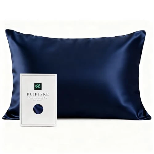 Offre limitée : Taie d'oreiller en Soie pour Oreiller 100% Soie 22 Mommes Certifiée Oeko-TEX® Bienfaits Cheveux et Peau Anti Âge, Anti Acarien (Blue, 50x70cm) de 21.65 € à 20.57 € (5% de remise)