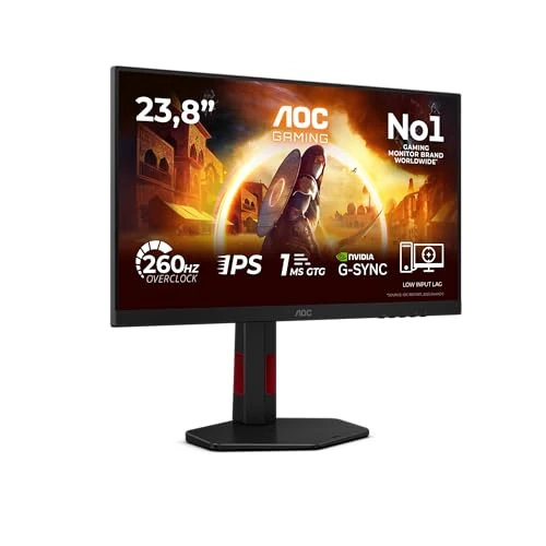 Offerta a tempo: AOC Gaming Monitor 24G4ZR 23.8 pollici, 1920x1080, FHD, 260Hz, Fast IPS Panel, 0.3ms MPRT, Height Adjustment, (HDMI2x 2.0 DP 1x 1.4) Adaptive Sync, HDR10, G-Sync Compatible, Nero - 29% da 149.00 € a 105.73 €