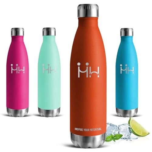 Mujigaga Butelka termiczna 750 ml, bez BPA, szczelne butelki, termos utrzymuje ciepło przez 12 godzin i zimno przez 24 godziny, do szkoły, na kemping, do fitnessu