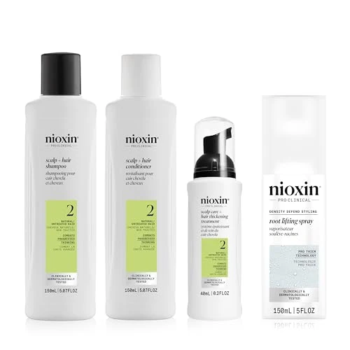 Offerta a tempo: Nioxin Scalp + Hair Thickening Sistema 2 Kit Trifasico - Capelli Naturali con Assottigliamento Avanzato - Density Defend Styling Root Lifting Hair Spray (KIT: 150+150+50ml) (HAIR SPRAY: 150ml) - 73% da 52.58 € a 14.14 €