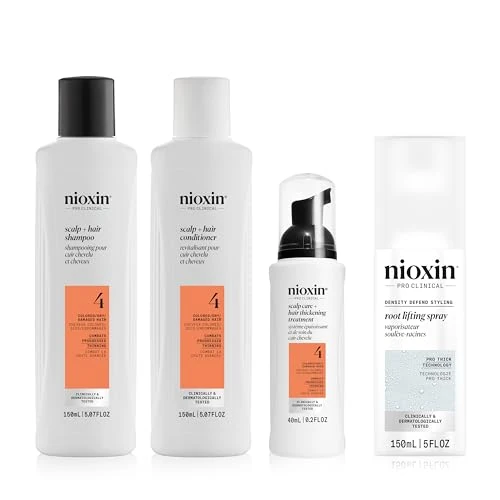 Oferta limitada: Nioxin - Pack Sistema 4 Champú, Acondicionador y Tratamiento (150+150+40ml) + Spray Voluminizador (150ml) - Cuidado del Cuero Cabelludo - Cabello Teñido con Debilitamiento Avanzado de 55.98 € a 54.12 € (ahorro 3%)