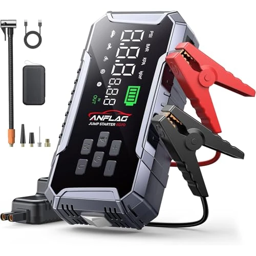 Limited-time offer: ANFLAG 7000A 160PSI Jump Starter Power Pack with Air Compressor, 12V Car Battery Booster Jump Starter(All Gas/12L Diesel/Hybrid), Car Starter Power Bank with Jump leads/Safety Hammer/Lights from 129.99 £ to 85.49 £ (save 34%)