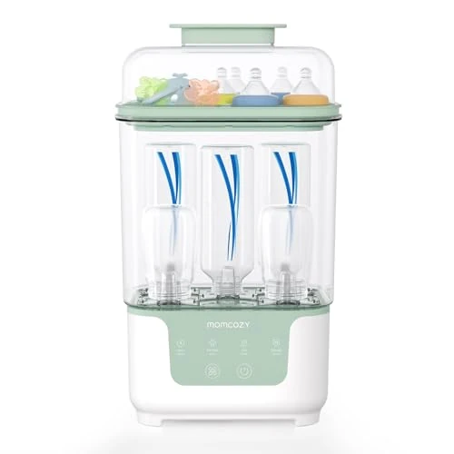 Offerta a tempo: Momcozy Sterilizzatore e Asciugatrice per Biberon, Capacità 6 Biberon, Sterilizzatore Compatto 4 in 1 per Biberon, Parti per Tiralatte e Articoli Essenziali per Neonati, Stendibiancheria Incluso - 20% da 69.99 € a 55.99 €