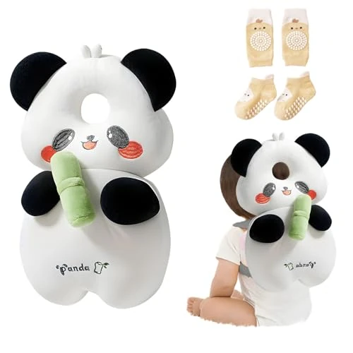 Offerta a tempo: Bambebe Protezione Testa per Neonato Morbido Cuscino Anticaduta Bambino Proteggi Testa Bambini Regolabile Zaino Salva Testa Neonati Caschetto Primi Passi Zainetto Anticaduta Bambini(Panda) - 5% da 20.99 € a 19.94 €