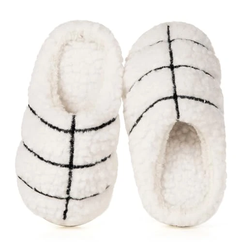 Gaatpot Zimowe kapcie domowe dla dziewczynek i dziewczynek, ciepłe kapcie dla dzieci, wygodne i miękkie kapcie z wewnętrznym włosem, 22-39 EU, Biała koszykówka, 38/39 EU