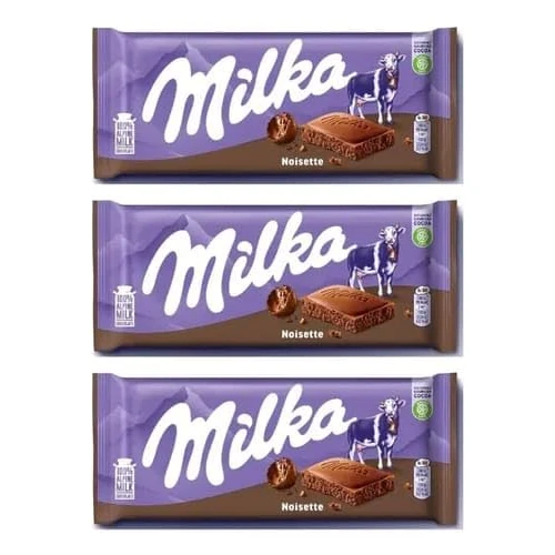 Offerta a tempo: Milka Noisette, Cioccolato al Latte delle Alpi con Nocciole, Set di 3 Tavolette da 90g - 15% da 16.40 € a 13.92 €