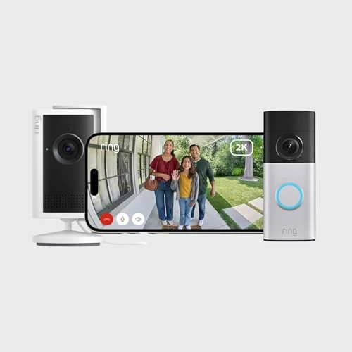 Offerta a tempo: Nuovo Ring Videocitofono Plus cablato (2ª gen.) + Videocamera interna Plus | Videocitofono con videocamera | Retinal 2K | Ampio campo visivo | Prova gratuita di 30 giorni del piano Ring Home - 40% da 239.98 € a 144.99 €