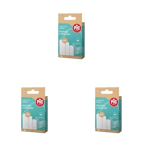 Offerta a tempo: Pic Solution Cerotto Green Cotone Bio, Confezione Mix da 30 Pezzi, Dimensioni 6x2mm, 7x2mm, 4x2mm (Confezione da 3) - 38% da 6.90 € a 4.29 €