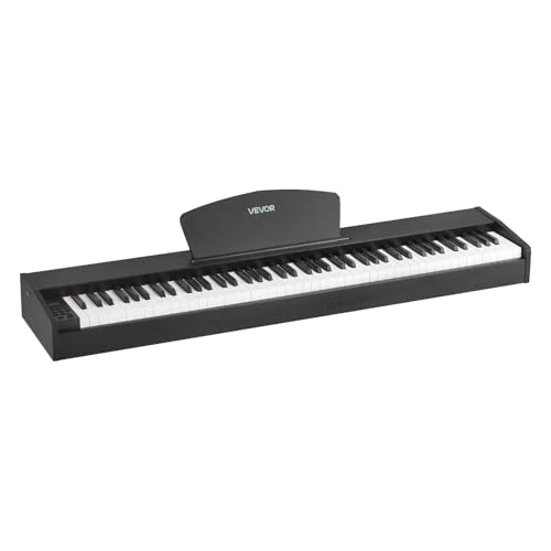 Tijdelijke aanbieding: VEVOR Digitale piano met 88 toetsen, verzwaarde toetsen, dual toetsenbordmodus, luidspreker, sustain-pedaal, opnamefunctie, 238 tonen, draadloze verbinding, voor beginners, zwart, zonder houder van 168.99 € naar 168.99 € (0.00% kort