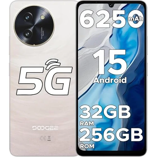 DOOGEE Note 59 Pro Smartphone 5G Android 15, 6,75 inch 120Hz 32GB + 256GB/TF 2TB mobiele telefoons, T8200 Octa-Core mobiele telefoon, 6250 mAh / 16 MP + 8 MP/vingerafdruk/Face ID/5G Dual SIM/Widevine