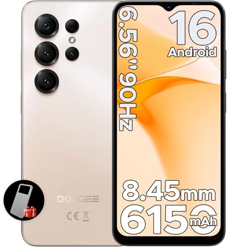 DOOGEE Note56X Smartphone Android 16, 6150mAh, 6.56" HD+ 90Hz IPS, 24GB + 64GB/2TB TF, 4G Handy Angebot Smartphone, 8.45mm ultradünn, 8MP+5MP/Dual SIM/Octa Core/Face ID/GPS, Rosa Gold