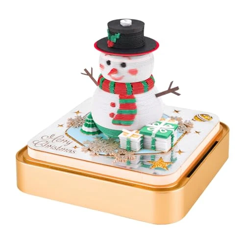 3D Calendar 2026 - Christmas snowman | Your Personal Craft Calendar with 3D Paper Model | Elegant Desk Decoration & Magical Winter Decoration