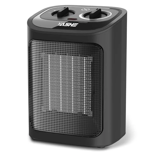 Limited-time offer: YASHE Electric Heater 1500W PTC Ceramic Heating Element with Thermostat, 2 Temperature Settings, Fan Mode, Overheat & Tip Over Protection for Bedroom Office Indoor Use from 24.99 £ to 21.12 £ (save 15%)