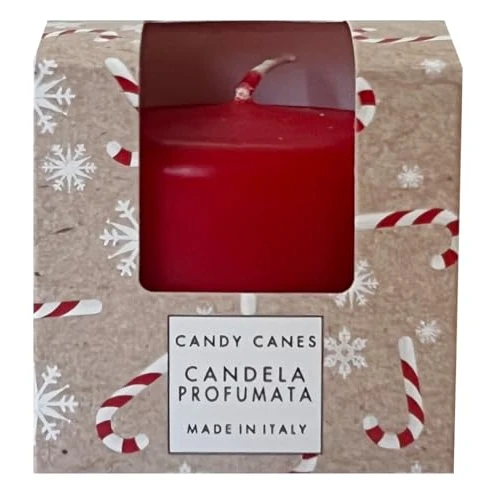Duftkerze – Candy Canes – rote Früchte – veganes Wachs – Pocket Season Weihnachten – Geschenkidee – Made in Italy Cereria Di Giorgio