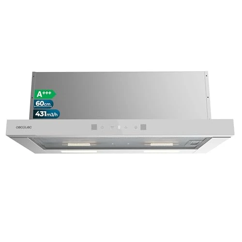Offerta a tempo: Cecotec Cappa Aspirante 60cm Telescopica Bolero Flux TLT 604400 Glass White A+++. Aspirazione 431,2m³/h, Basso Consumo, Motore DC, Controllo Movimento e Touch, Vetro Frontale Bianco, Acciaio Inox - 0.00% da 119.00 € a 119.00 €