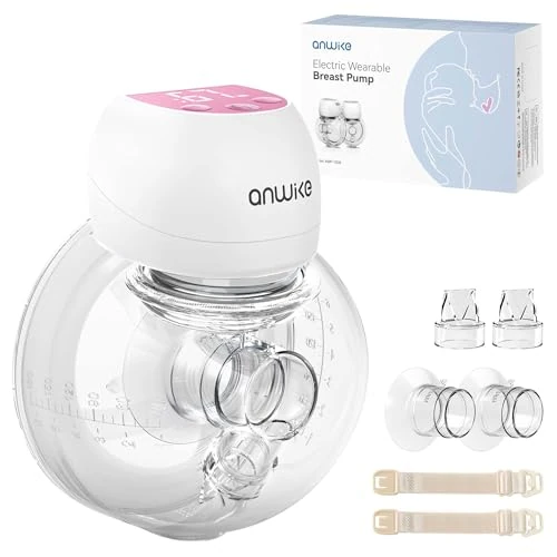 ANWIKE Milchpumpe Elektrisch Ultra-Leicht 193g - Schmerzfreie Handsfree Milchpumpe, 3 Modi 9 Stufen mit LED-Anzeige, Geringer Geräuschpegel, Freihändig Elektrische Milchpumpe mit 21/24mm Flanschen