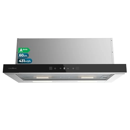 Offre limitée : Cecotec Hotte Aspirante Pyramidale de 60 cm Bolero Flux PM 604300 Noir C. Moteur 105 W, Aspiration 430 m3/h, Commande Mécanique, 3 Niveaux de Puissance, Lumière, Filtre en Aluminium, Finition Noire de 151.10 € à 89.90 € (41% de remise)