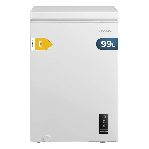 Offerta a tempo: Cecotec Congelatore Orizzontale 99L Bolero CoolMarket Chest 99P White E. Cestello con Maniglie, Controllo Elettronico LED, UltraContact D-Cool, Dual Function, Porta ZeroG (80º-30º), Fast Freezing - 0.00% da 243.99 € a 243.99 €