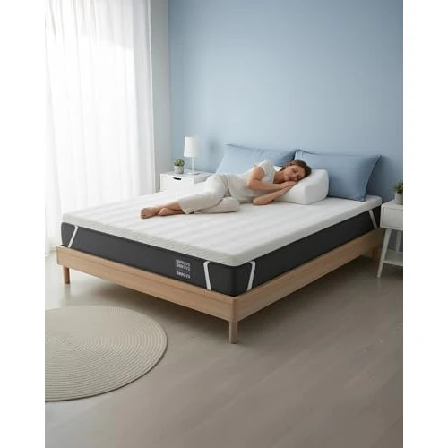 Offerta a tempo: ONNUVO Topper Memory Foam Matrimoniale 160x200 cm, Sfoderabile, Altezza 8 cm, Lavabile In Lavatrice, Alta Densità, Rivestimento Morbido, 4 Angoli Elastici, Bambù, MARCHIO ITALIANO - 50% da 159.99 € a 79.99 €