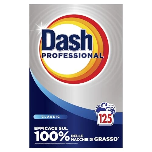 Offerta a tempo: Dash Professional Classico, Detersivo Lavatrice Polvere Professionale, 125 lavaggi, 6.25kg, Efficace su tutti i tipi di macchie grasse, Bianco Straordinario, Per Bucato Professionale - 0.00% da 30.49 € a 30.49 €