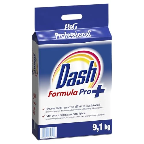 Offerta a tempo: Dash Professional Formula Pro Plus, Detersivo Lavatrice Polvere Professionale 130lavaggi 9.1kg Rimuove Anche le Macchie piu' Difficili ed i Cattivi Odori, Bianco Straordinario Per Bucato Professionale - 17% da 40.25 € a 33.26 €