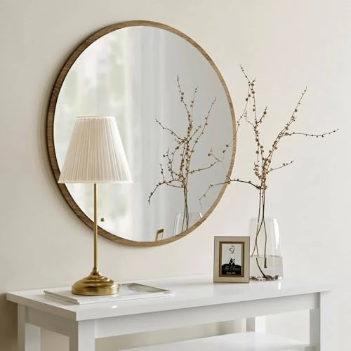 Offerta a tempo: Dmora Specchio Titania 2.2x60h cm Marrone Noce Forma Rotondo Materiale Struttura in Legno Nobilitato, Tipologia da Appendere - 41% da 152.99 € a 90.99 €
